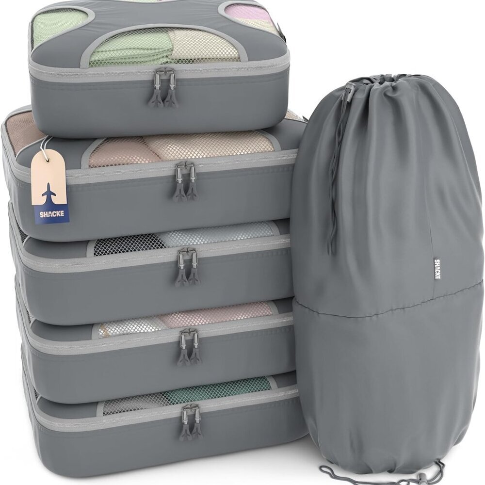 6 Set Packing Cubes for Travel Lightweight Luggage Organizer